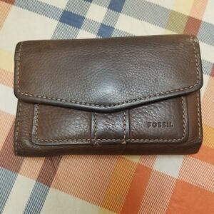 FOSSIL brown Vintage Genuine Leather Bifold Wallet 4 X 6 Patina
